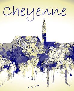 Cheyenne Wyoming Skyline-Harsh Blue Yellow