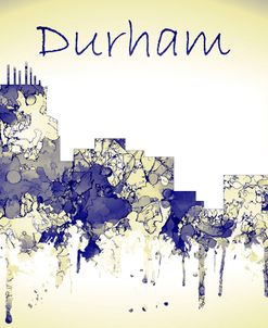 Durham North Carolina Skyline-Harsh Blue Yellow
