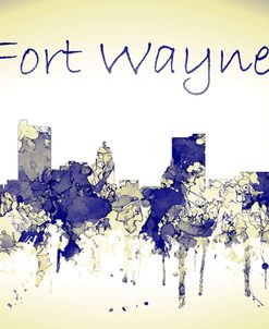 Fort Wayne Indiana Skyline-Harsh Blue Yellow