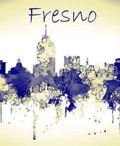 Fresno California Skyline-Harsh Blue Yellow