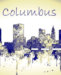 Columbus Ohio Skyline-Harsh Blue Yellow