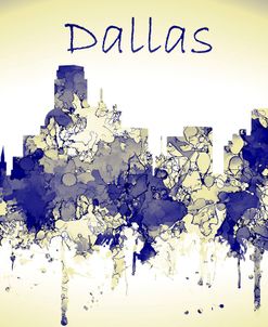 Dallas Texas Skyline-Harsh Blue Yellow