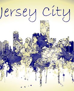 Jersey City New Jersey Skylin-Harsh Blue Yellow