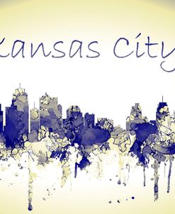 Kansas City Missouri Skyline-Harsh Blue Yellow
