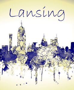 Lansing Michigan Skylines-Harsh Blue Yellow