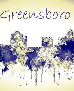 Greensboro North Carolina Skyline-Harsh Blue Yellow