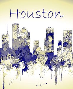Houston Texas Skyline-Harsh Blue Yellow