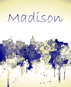 Madison Wisconsin Skyline-Harsh Blue Yellow