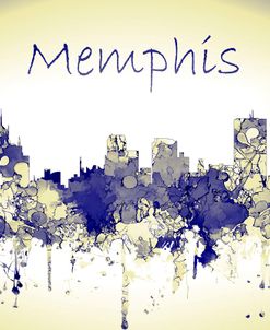 Memphis Tennessee Skyline-Harsh Blue Yellow