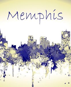 Memphis Tennessee Skyline-Harsh Blue Yellow