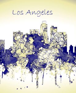 Los Angeles California Skyline-Harsh Blue Yellow