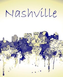 Nashville Tennessee Skyline-Harsh Blue Yellow