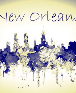 New Orleans Louisiana Skyline-Harsh Blue Yellow
