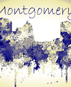 Montgomery Alabama Skyline-Harsh Blue Yellow