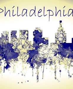 Philadelphia Skyline-Harsh Blue Yellow