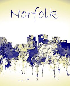 Norfolk Virginia Skyline-Harsh Blue Yellow