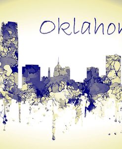 Oklahoma City Oklahoma Skyline-Harsh Blue Yellow