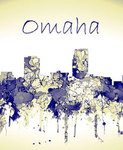 Omaha Nebraska Skyline-Harsh Blue Yellow