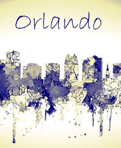 Orlando Florida Skyline-Harsh Blue Yellow