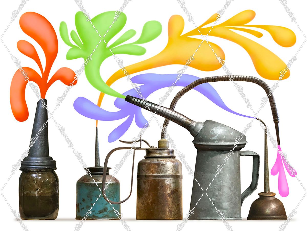 Vintage Oil Can Montage 1
