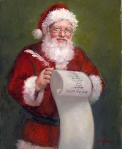 Santa With A Scroll And Quill