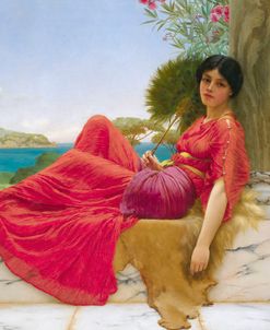 Leaning Against A Column – John William Godward