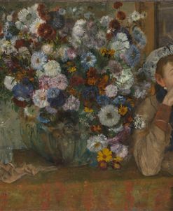 A Woman Seated Beside A Vase Of Flowers – Edgar Degas