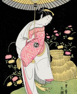 Japanese Woman With Umbrella – Ippitsusai Bunchō