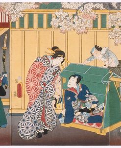 Present-Day Genji Visiting The Rokujō Mansion – Utagawa Kunisada