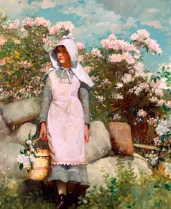 Girl And Laurel – Winslow Homer