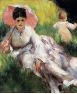 Women With A Parasol & A Small Child