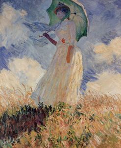 Woman with a Parasol, facing left – Claude Monet