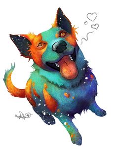 Pets- Teal and Orange Dog