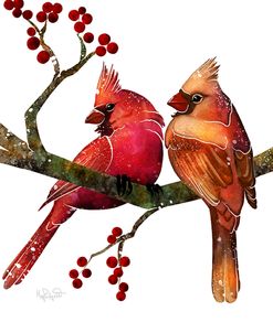 Songbirds- Cardinals and Berries