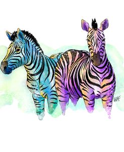 Watercolor Safari- Zebras