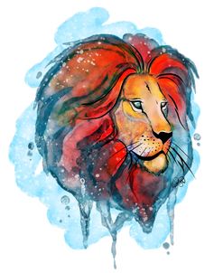 Watercolor Safari- Lion