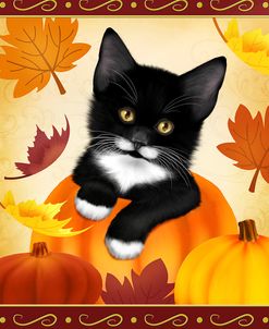 Falling Leaves Cat