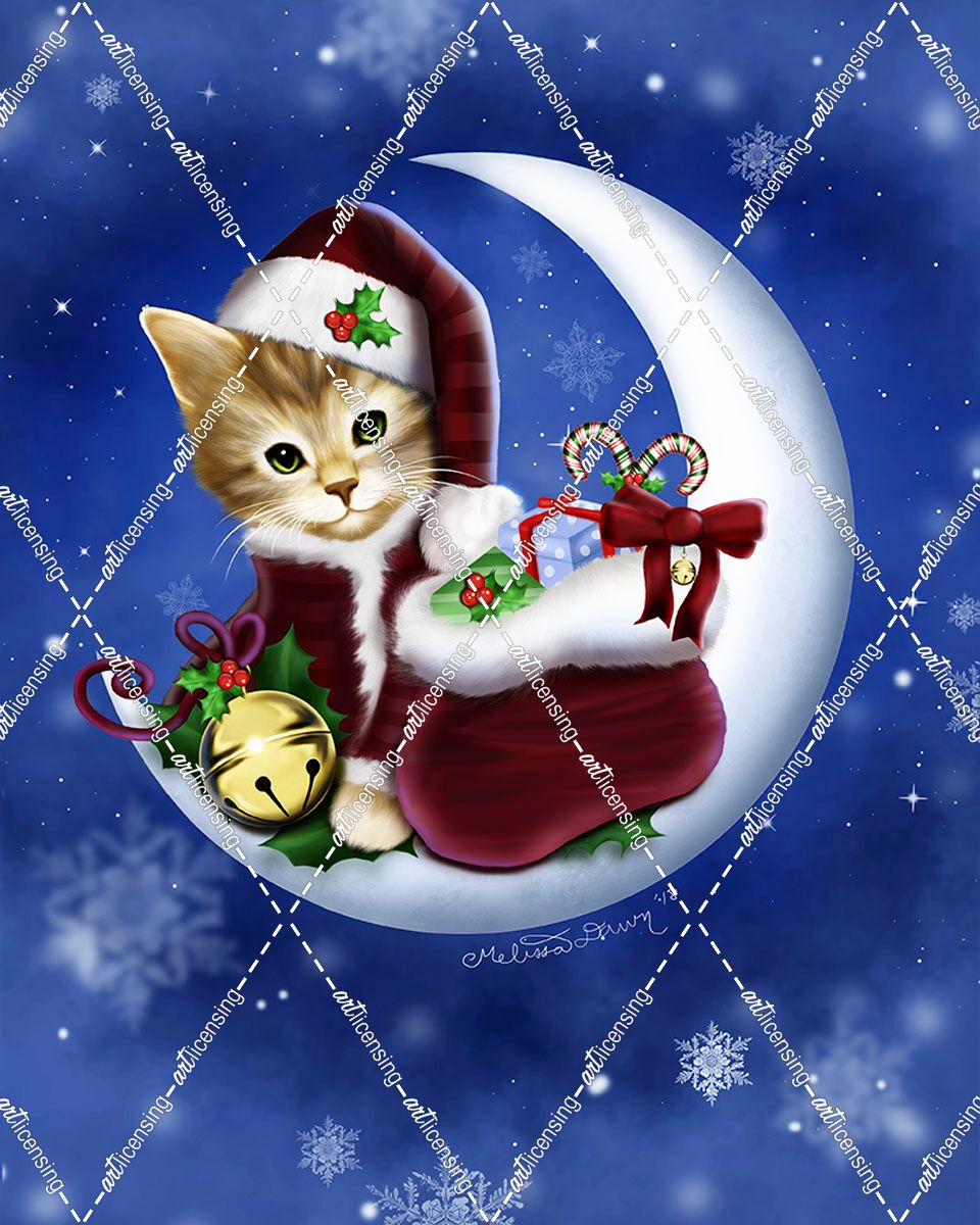 Santa Claus Cat Moon