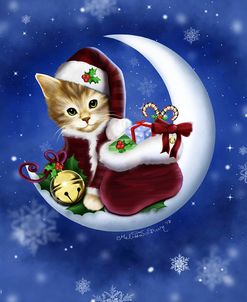 Santa Claus Cat Moon