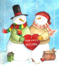 warm welcome snowman