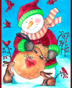 loves bird seeds nowman with border