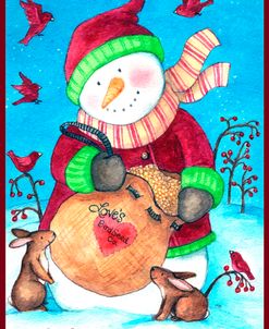 loves bird seeds nowman with border