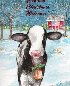 Country Christmas Cow Flag