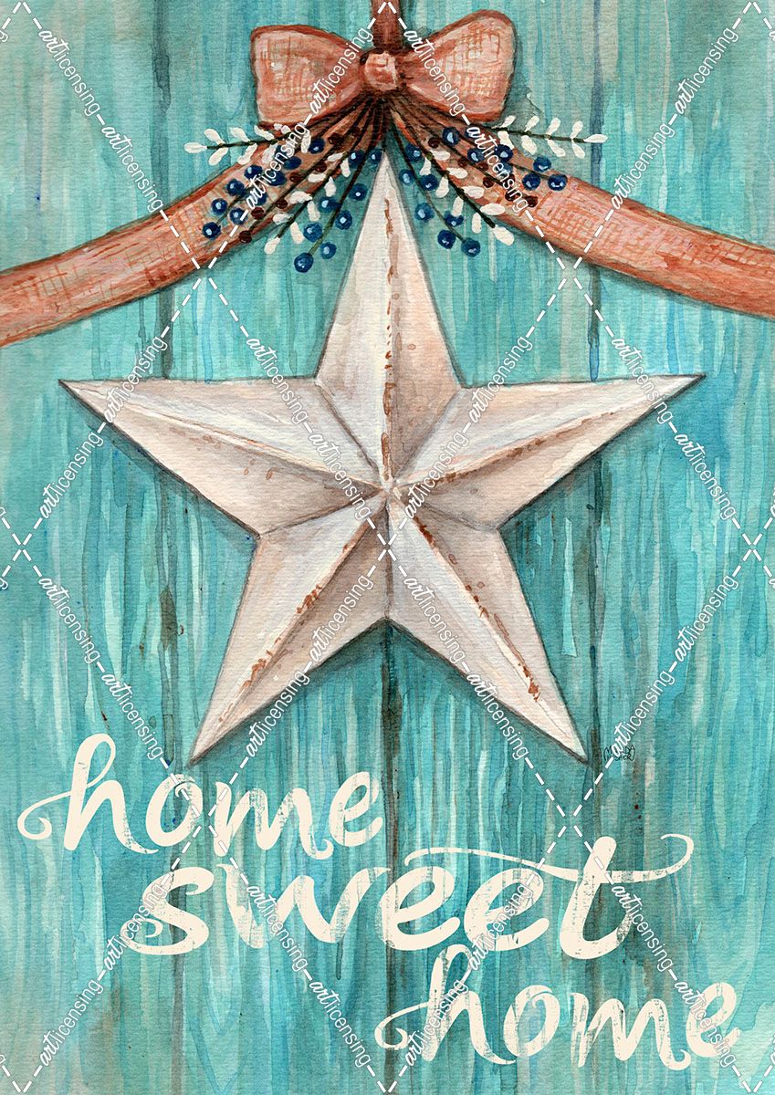White Barn Star with Bow Home White