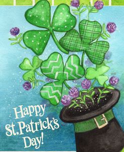 Happy St Patrick Hat Clover 2