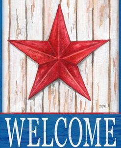 Welcome Barn Starred White Blue