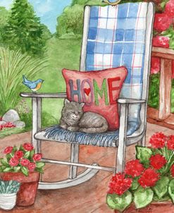 Porch Chair with Cat Home