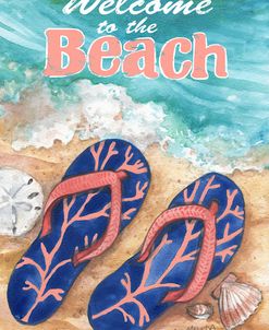 Flipflops and Seashells Welcome Beach