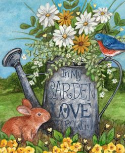 Love Grows Bunny and Bluebird Garden