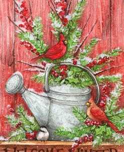 Welcome Winter Cardinal Watercan